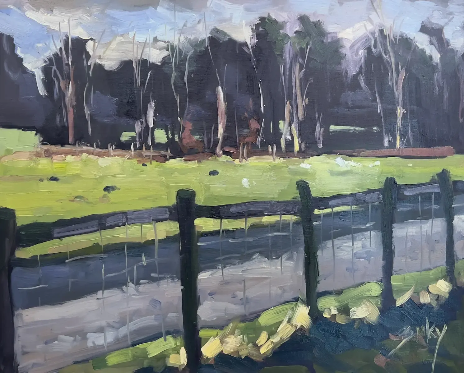 Across the Fence, painting by Szabolcs Brezovsky