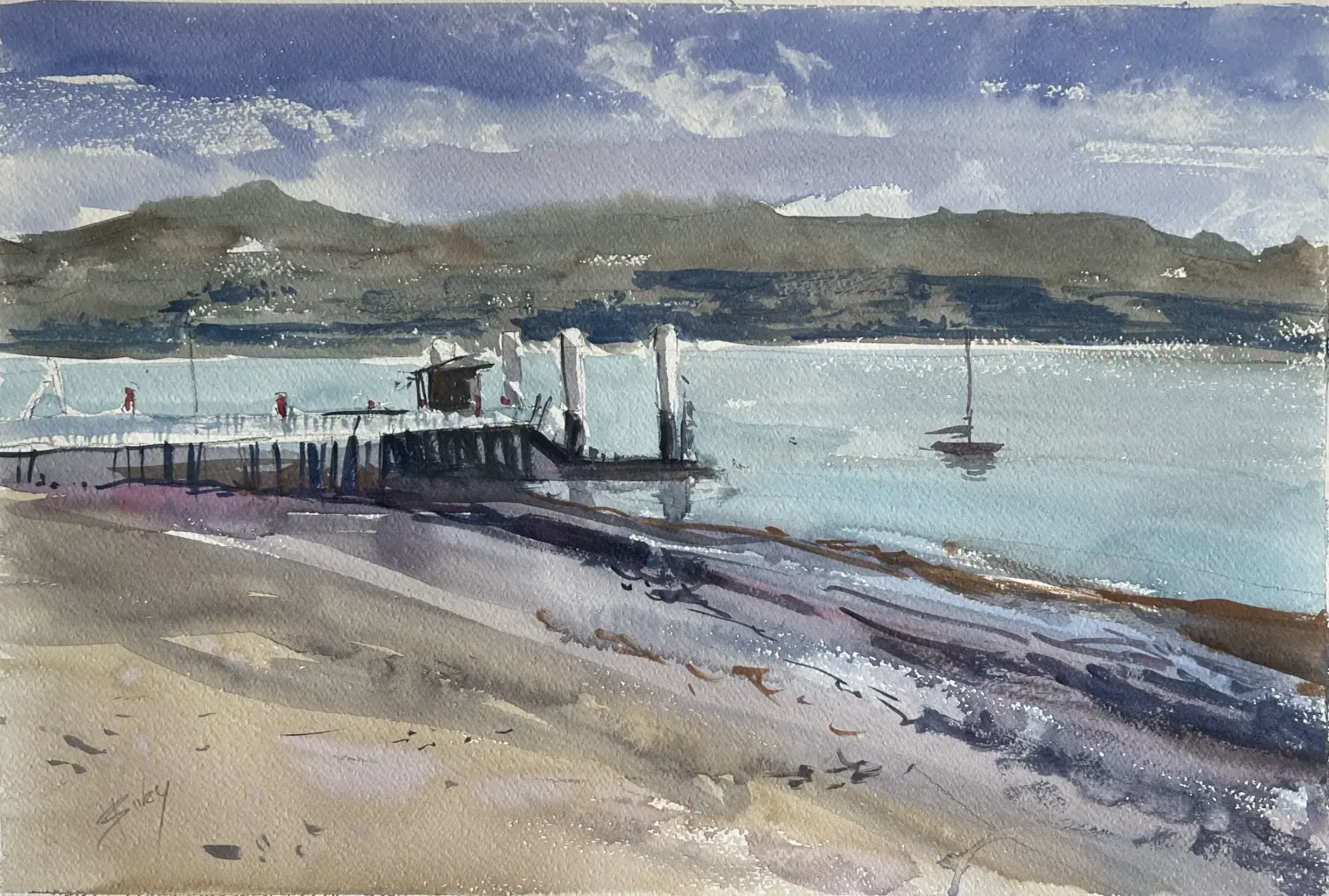 Beaumaris View, painting by Szabolcs Brezovsky