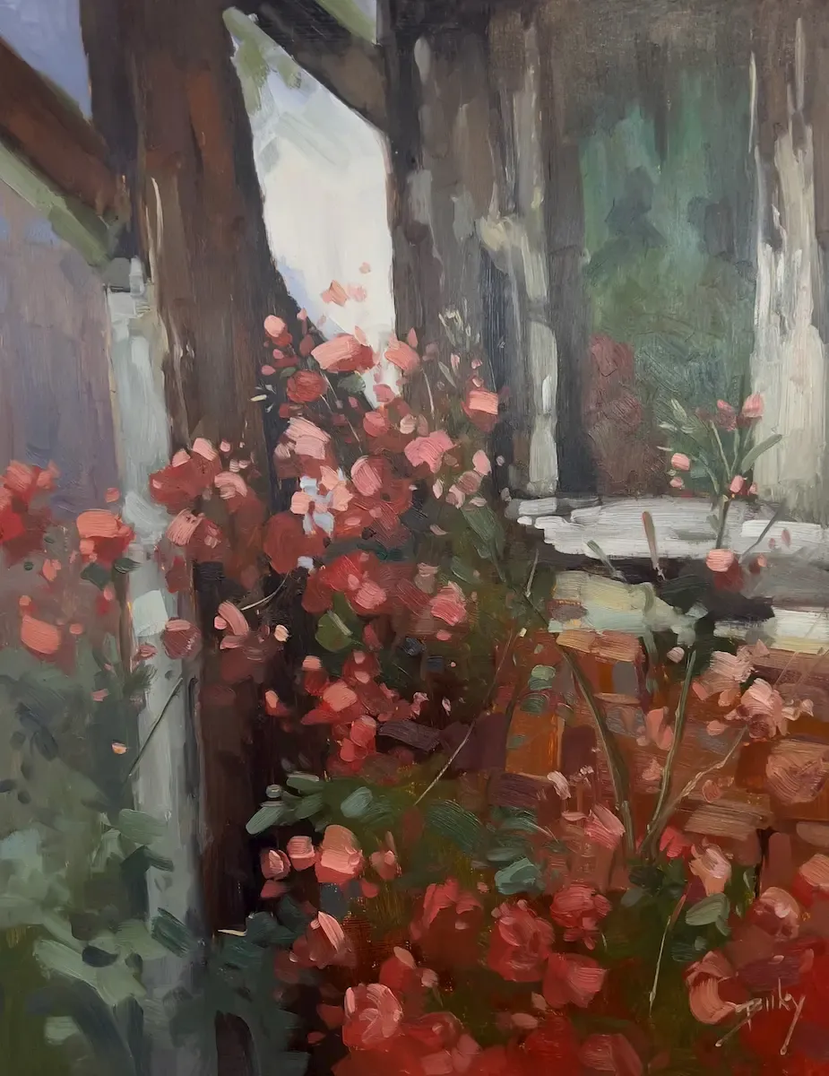 By the Window, painting by Szabolcs Brezovsky
