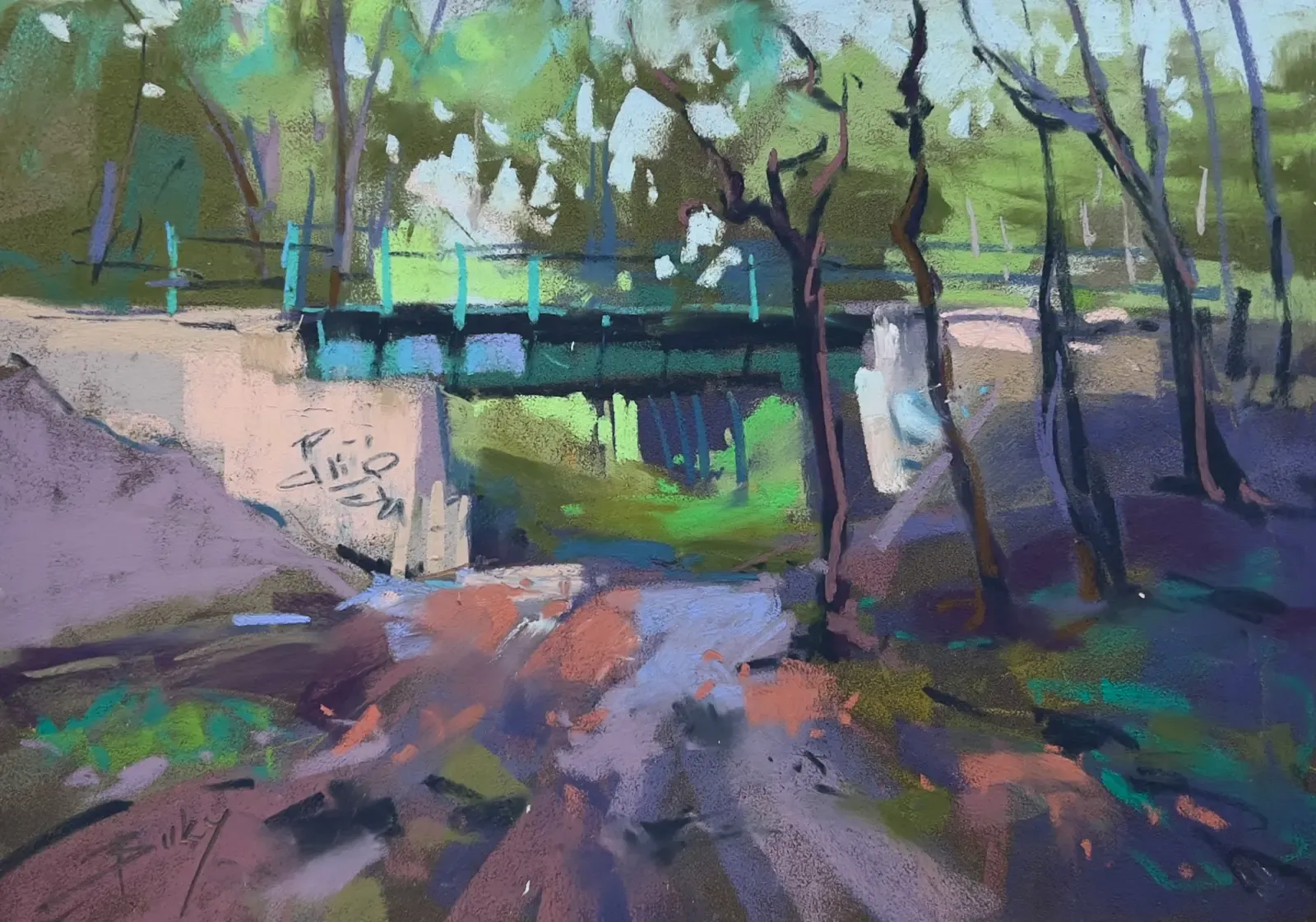 Crossing, painting by Szabolcs Brezovsky