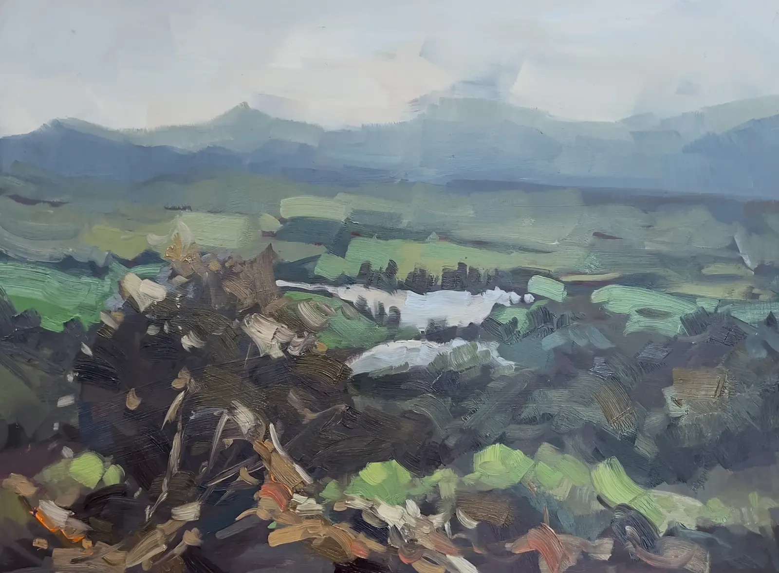 Fading Ridges, painting by Szabolcs Brezovsky