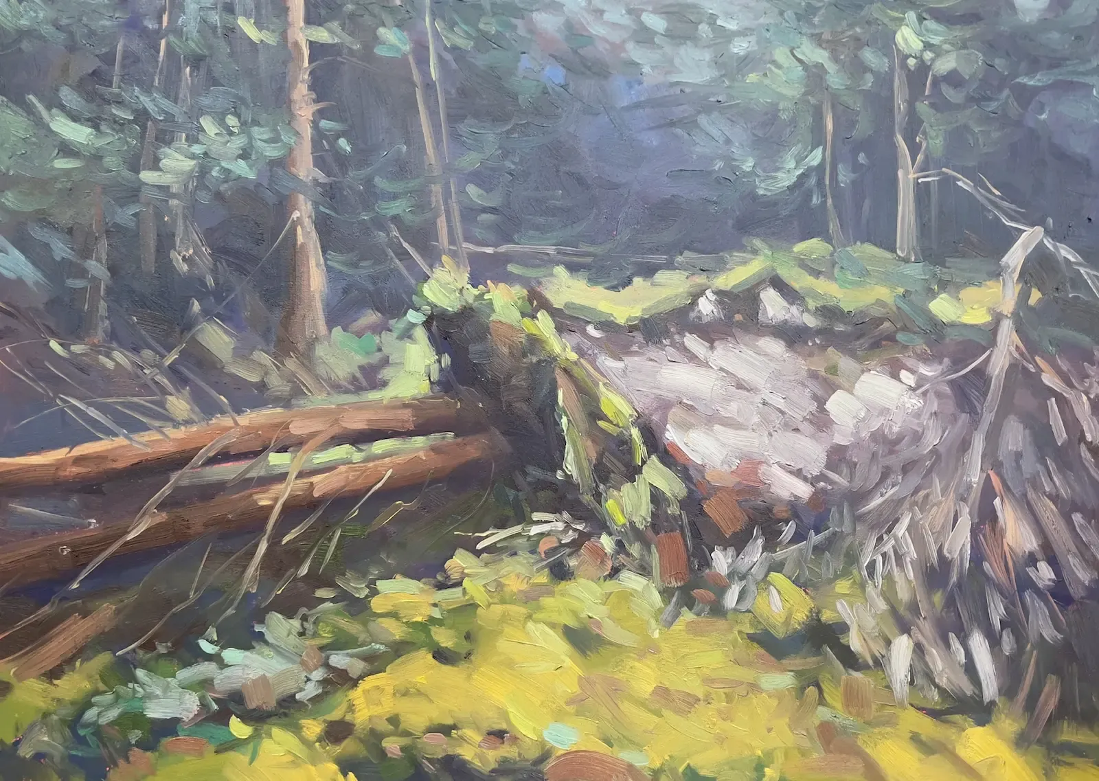 Fallen Giants, painting by Szabolcs Brezovsky