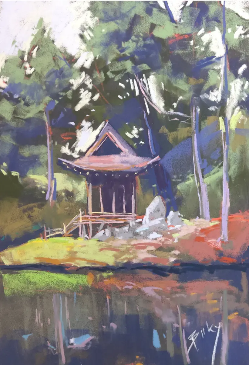 Japanese Garden, painting by Szabolcs Brezovsky