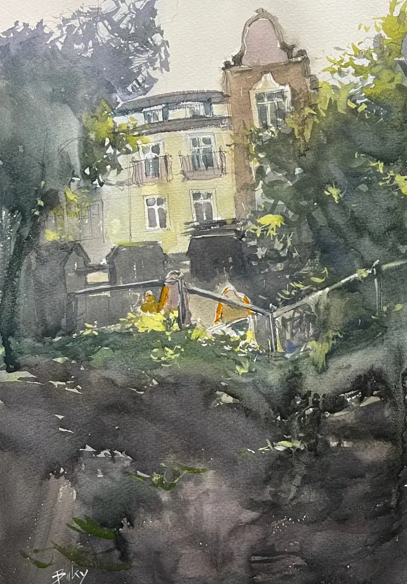 Palota Szálló, painting by Szabolcs Brezovsky