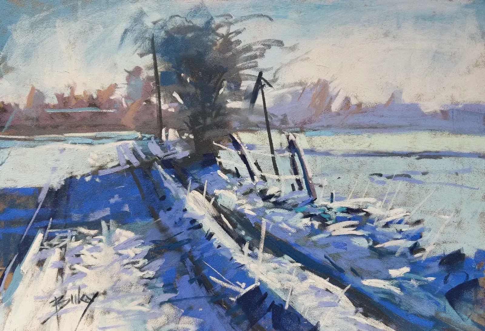 Purple Blue Frost, painting by Szabolcs Brezovsky