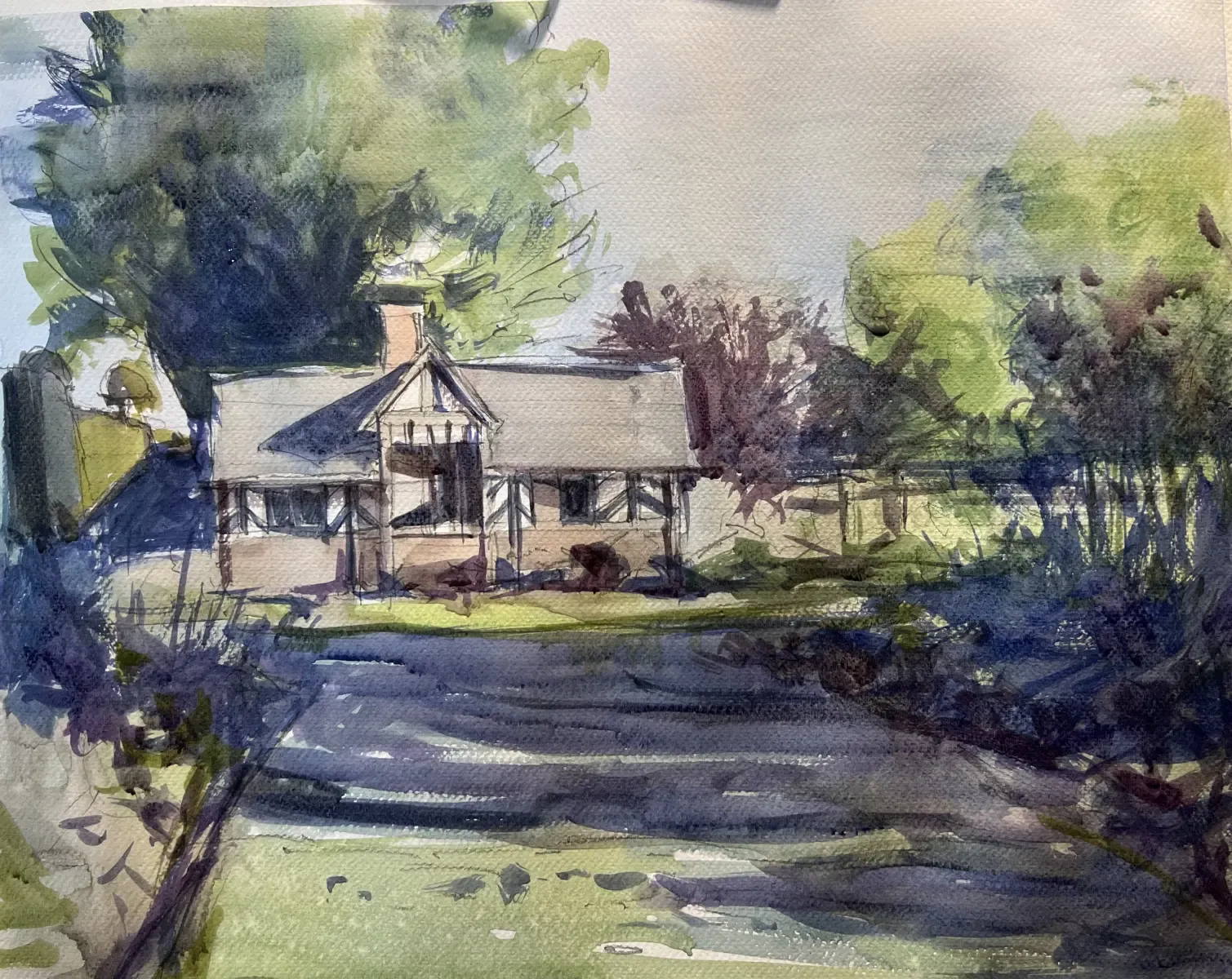 Tiny Tea House, painting by Szabolcs Brezovsky