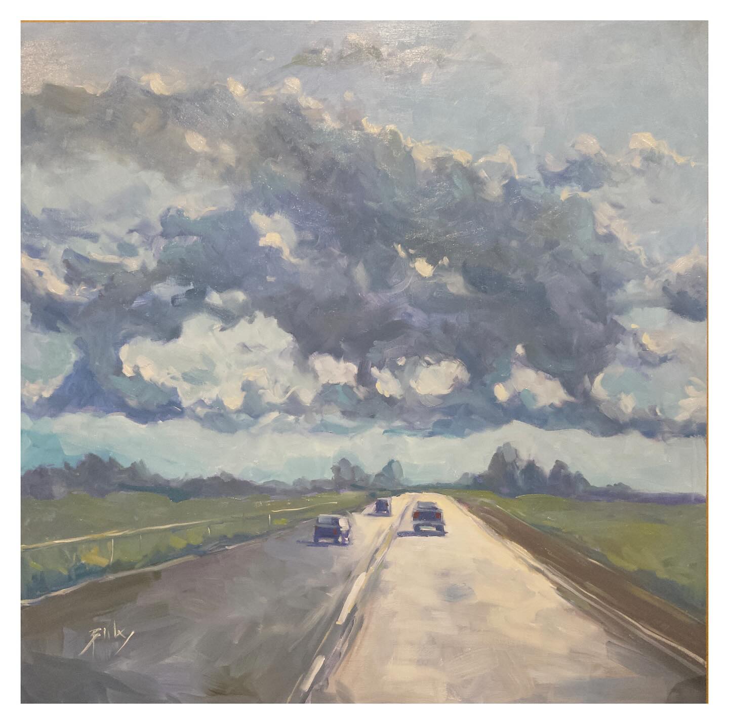 The Long Drive Home, painting by Szabolcs Brezovsky