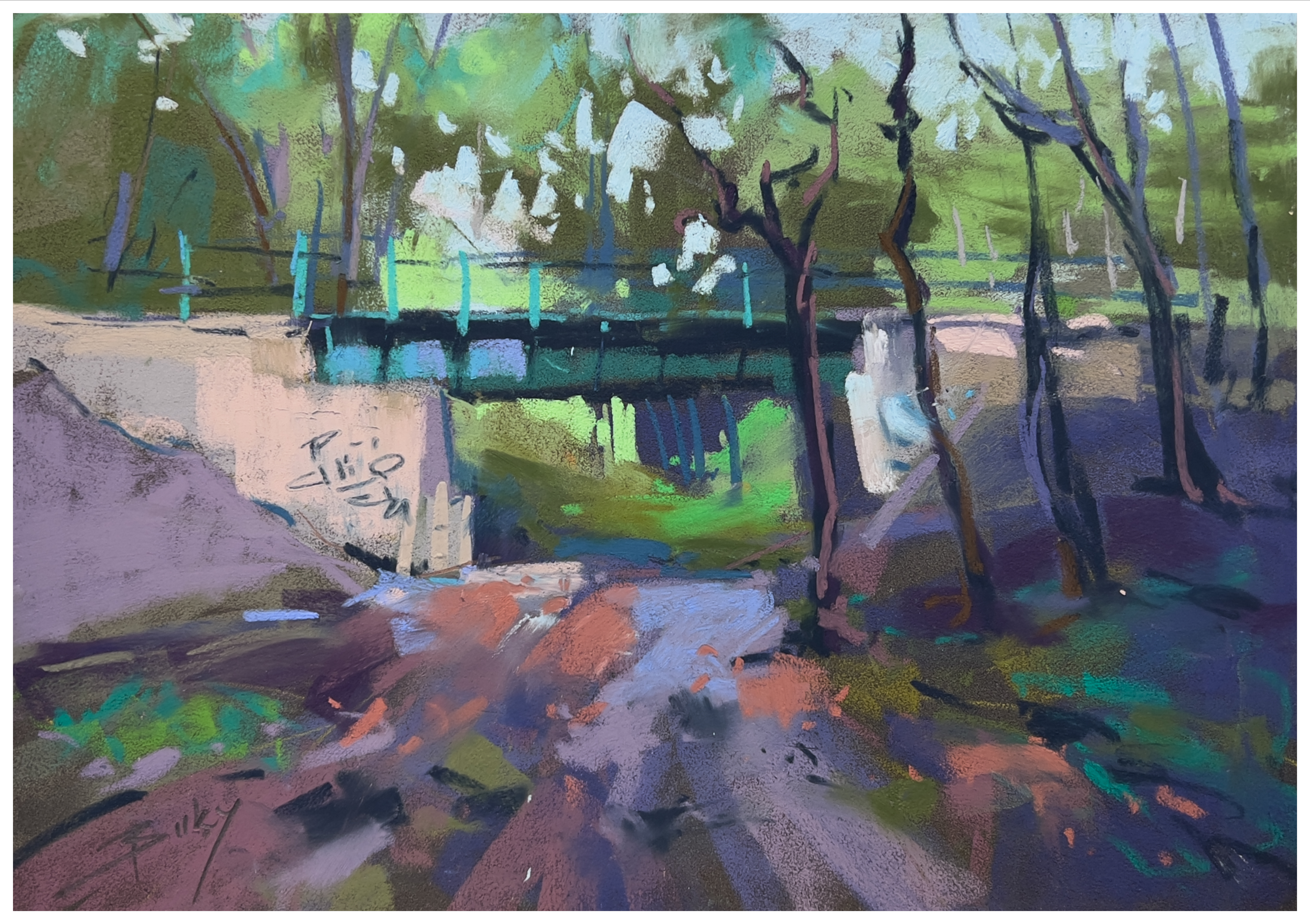 Crossing, painting by Szabolcs Brezovsky